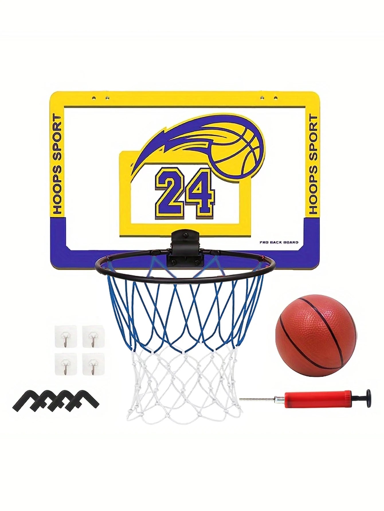 Children's wall mounted silent non porous foldable basketball stand indoor and outdoor activity basketball stand with basketball