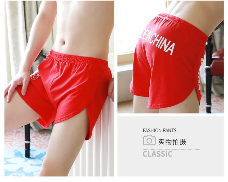 Fashion Locker Herrenunterwäsche 100% Baumwolle Weiche Mittelbund-Boxershorts Atmungsaktive Unterhosen Jungen Große Größen Boxershorts Schlafanzug