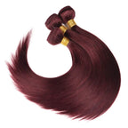 Weinrot #99J Remy Echthaar Weave 16-28 Zoll lang, seidig glatt, unbehandeltes reines brasilianisches Haar, Haartressen-Extensions für Frauen