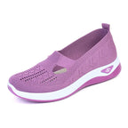 Damen Neue Sommerschuhe Mesh Atmungsaktive Sneaker Leichte Slip-on Plateau Freizeitschuhe Damen Rutschfeste Gehschuhe Gewebte Schuhe
