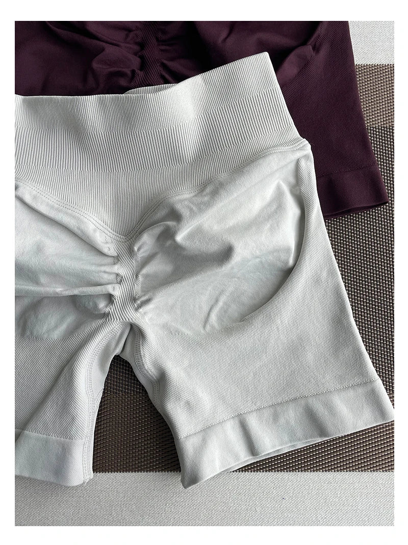 TKITK Shorts Nahtlose Yogahosen Damen Fitness Outfits Shark Bite Shorts für Fitnessstudio Laufen Radfahren Leggings