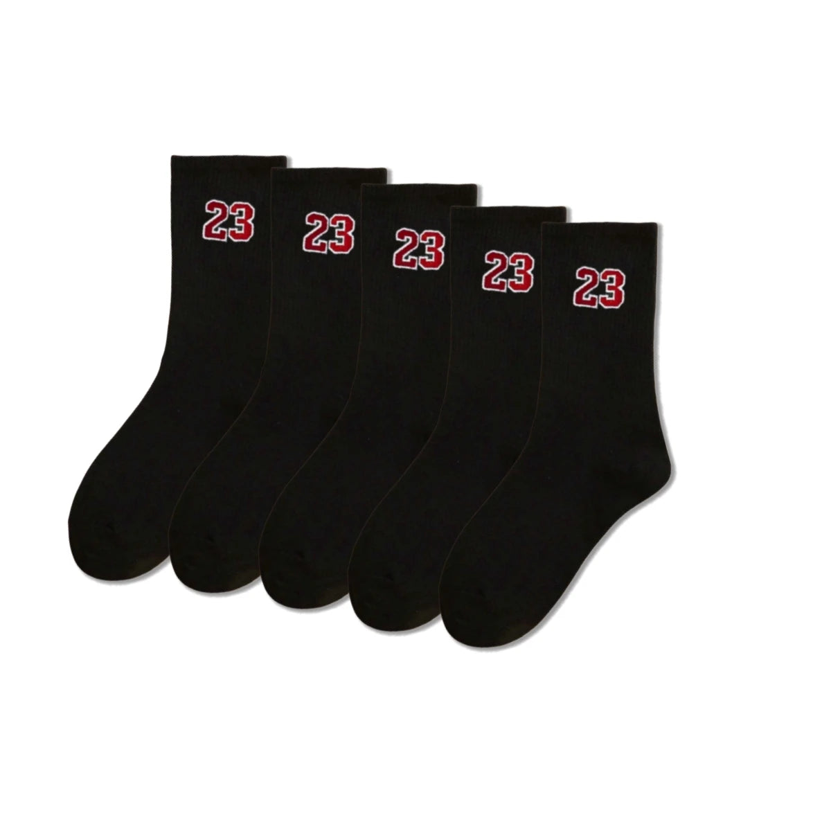 Herren-Crew-Socken, klassisch, Design mit Nummer 23, bequem, atmungsaktiv, feuchtigkeitsableitend