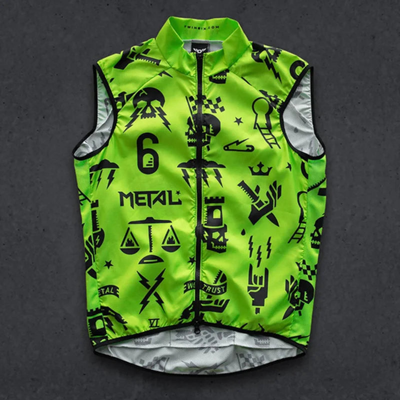 Twin Six Fahrradweste Herren Ärmellos Winddicht Wasserdicht Bekleidung Ropa Ciclismo Top Rennrad Uniform Leichtgewicht Fahrrad Trikot