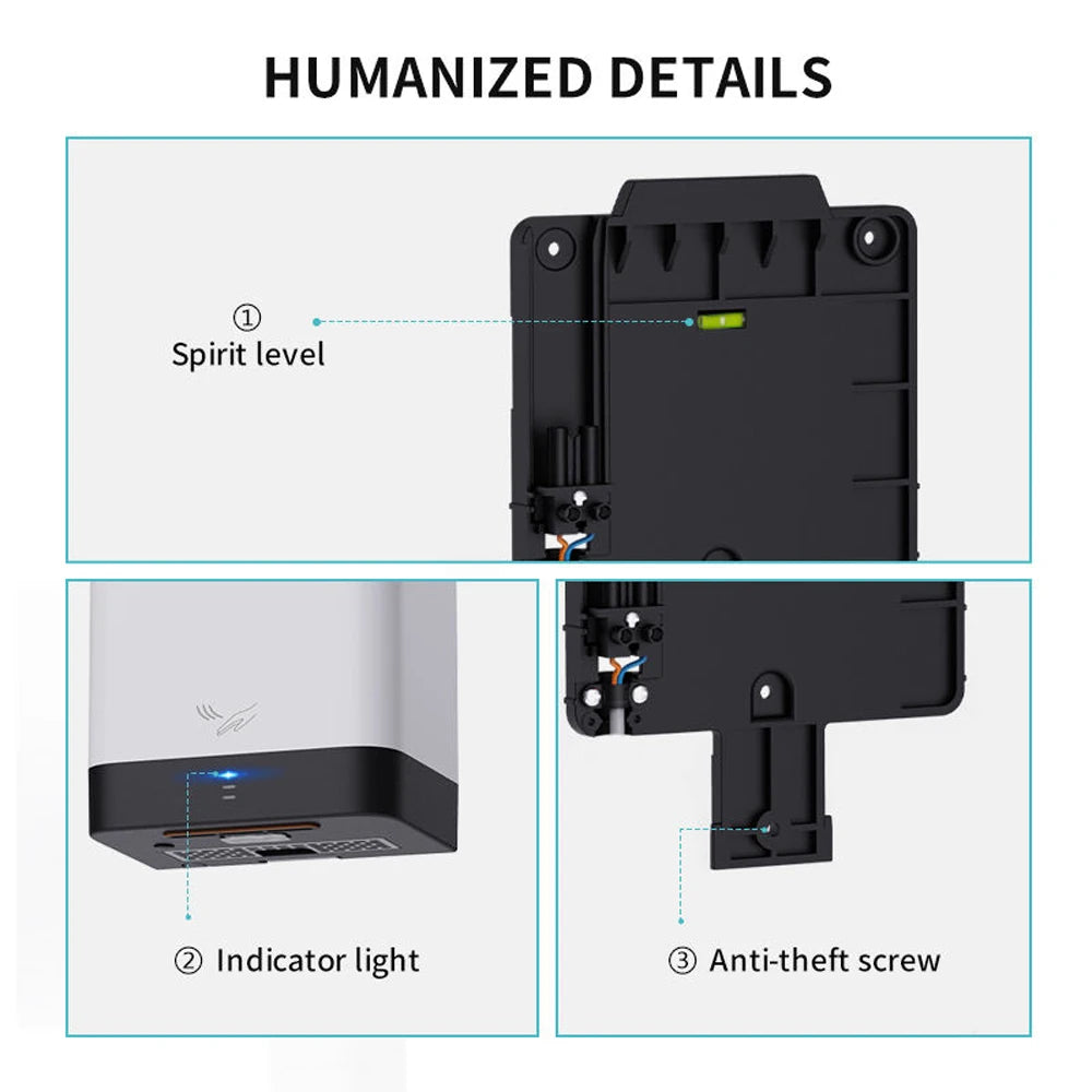 AIKE Automatischer Wand-Händetrockner Tragbarer Mini-Händetrockner WC Hände trocknen 10-15s Schnelles Trocknen 900W 110V oder 220V AK2822