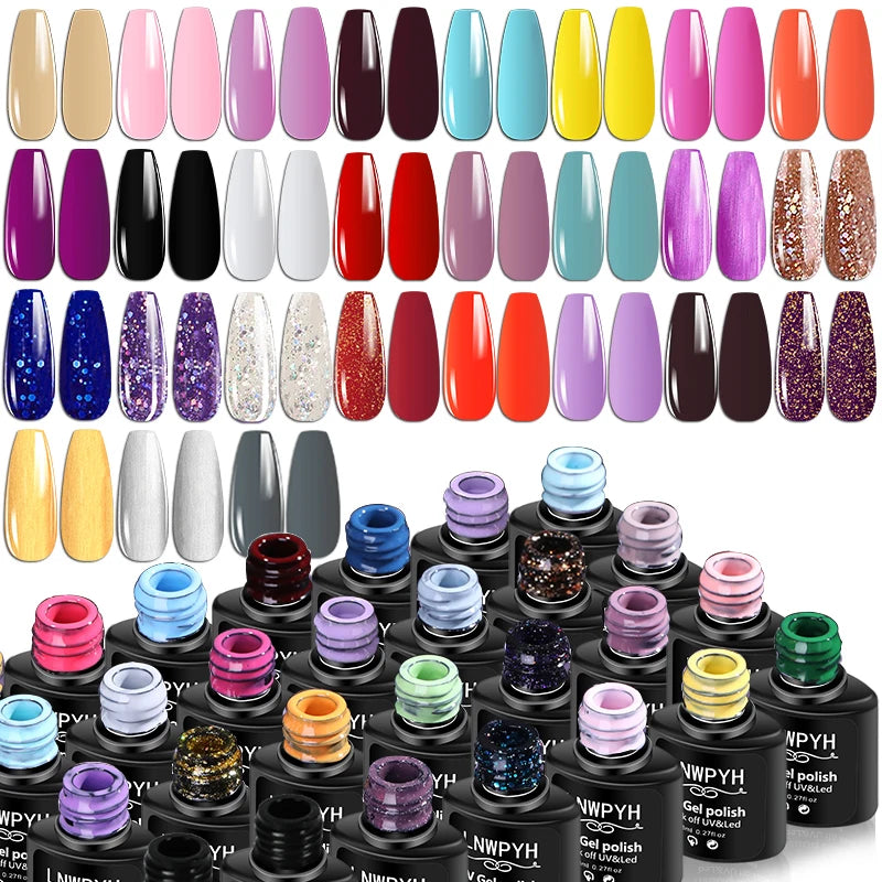 Nagelgellack-Kit mit LED-Nagellampe Semi-Permanent 27 Farben Soak Off Base & Top Coat Nagellack Maniküre-Set für Nagelstudio-Kit