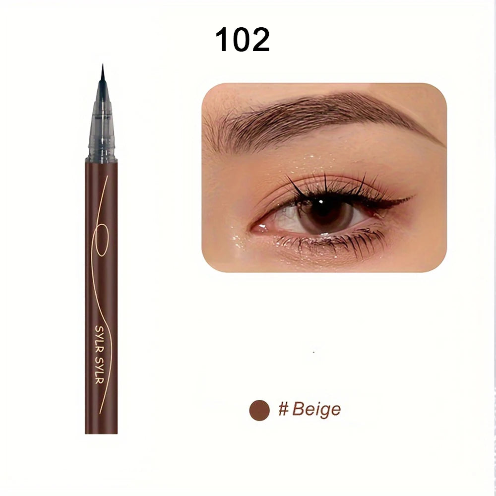 Ultrafeiner Augenbrauenstift wasserfest professioneller schweißfester flüssiger Eyeliner Augenbrauen-Dauer-Make-up-Kunst mit zwei Funktionen