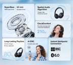 Baseus BH1 Lite Kabellose Kopfhörer Bluetooth 6.0 ENC Klare Anrufe Super Bass Hit Kopfhörer 80 Stunden Spielzeit Over-Ear Headset