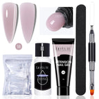 LILYCUTE 15ml Verlängerungsgel-Nagellack-Set Quick Nail Prolong mit Verlängerungsform-Nagelspitzen Acryl-Lösung Maniküre-Werkzeug-Kit