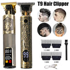 Neu! T9 Elektrischer Haartrimmer/Zubehör | Professioneller USB Rasierer | 0mm Glatzkopf-Haarschneidemaschine Tragbar für Herren Heimfriseur