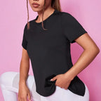 Damen Nahtloses Yoga T-Shirt Weibliches Fitness Crop Top Workout Gym Training Shirts Sportliche Kurzarm Yoga T-Shirts Sportbekleidung