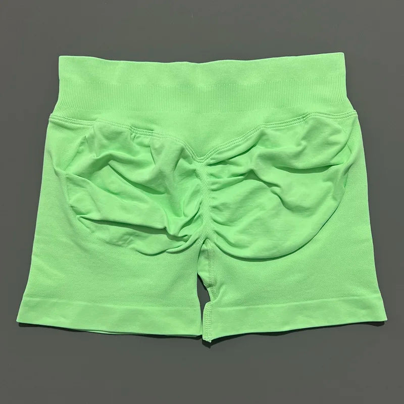 HISTELLO Impacts Shorts 4.5" Women Fitness Sports Biker Shorts Low Waist Gym Short Workout Scrunch Butt Yoga Seamless Leggings