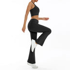 Scrunch-Sportanzug Damen Yoga-Set Gymnastik-Kleidung Sexy Sport-BHs und Schlaghosen-Sets Fitness-Outfits Damen Trainingskleidung