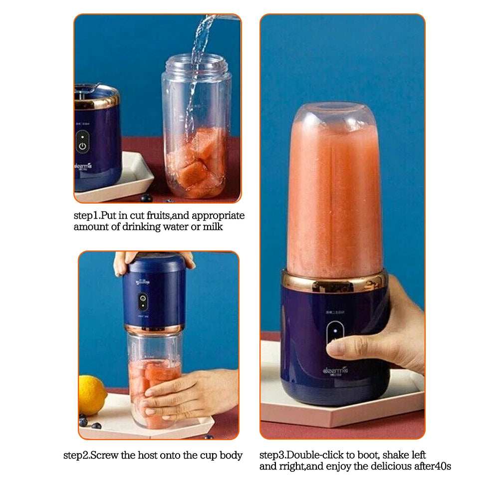 400ml Mini-Mixer 6 Klingen, tragbarer Smoothie Maker mit 21000 U/min, USB wiederaufladbar, multifunktionaler Entsafterbecher für Milchshakes
