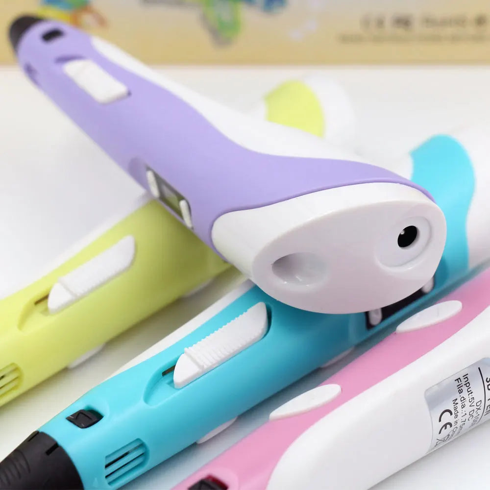 Kinder 3D-Stift 3D-Zeichnung Druckstift mit LCD-Bildschirm Netzteil 200M PLA Filament Spielzeug Kinder Weihnachten Geburtstag DIY Geschenk