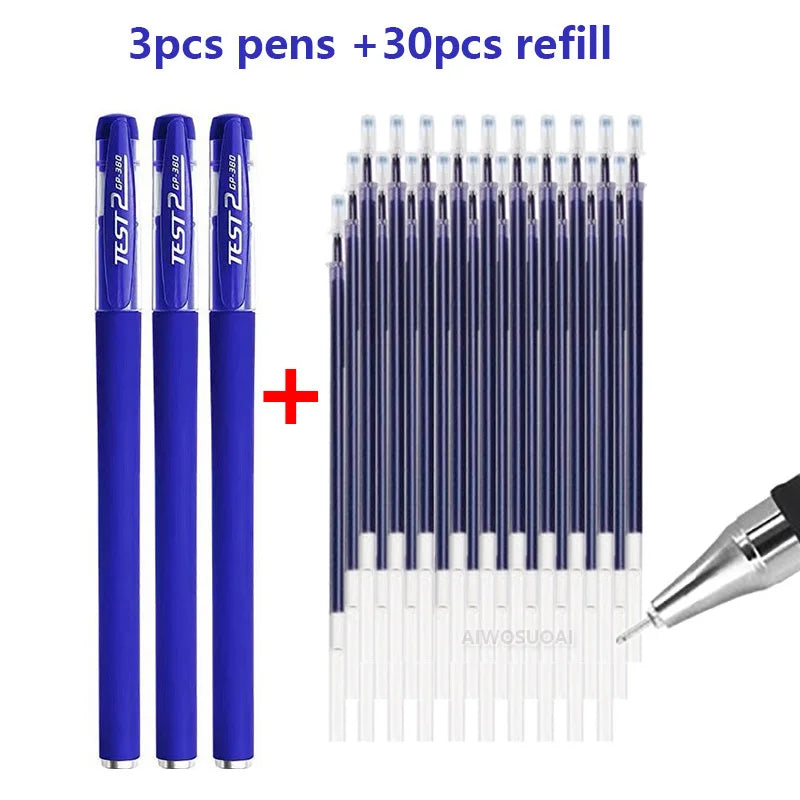 Gelstifte Set 0,5 mm Schwarz Blau Rot Nachfüllung Gelstift Rundspitze Schul- & Bürobedarf Schreibwaren Kawaii Zubehör Schreibwaren