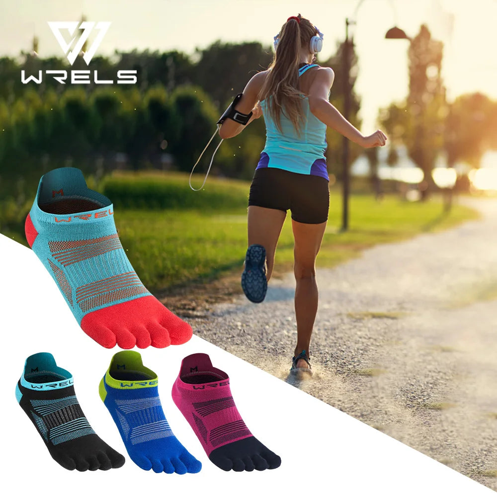 WRELS Zehensocken Laufsocken für Herren Damen Atmungsaktive Fünf-Finger-Socken Hochleistungs-Sport-Fünf-Zehen-Socken
