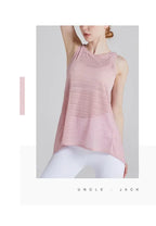 Sexy Sleeveless Backless Sports T-Shirt Women's Gym Tank Top Loose Sportswear Breathable Workout Tank Top Fitness Yoga Dance