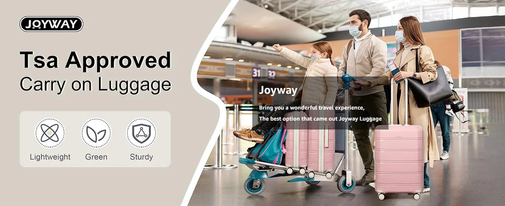 Joyway Reisegepäck-Sets, stilvolles Handgepäck und Koffer-Set, robust, langlebig, kratzfest, TSA-Schloss, Spinner-Räder