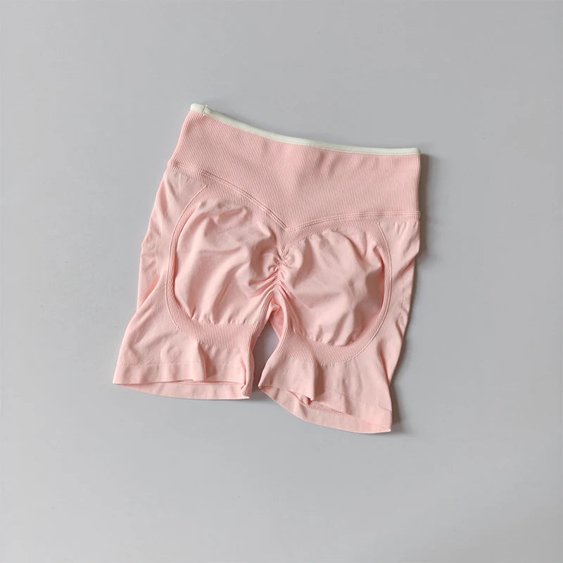 2-TEILIGER Yoga-Anzug Nahtlos mit Brustpolster Enge Sport-BHs und High-Waist-Shorts zum Draußen Tragen, Laufen, Training, Fitness, Yoga-Set
