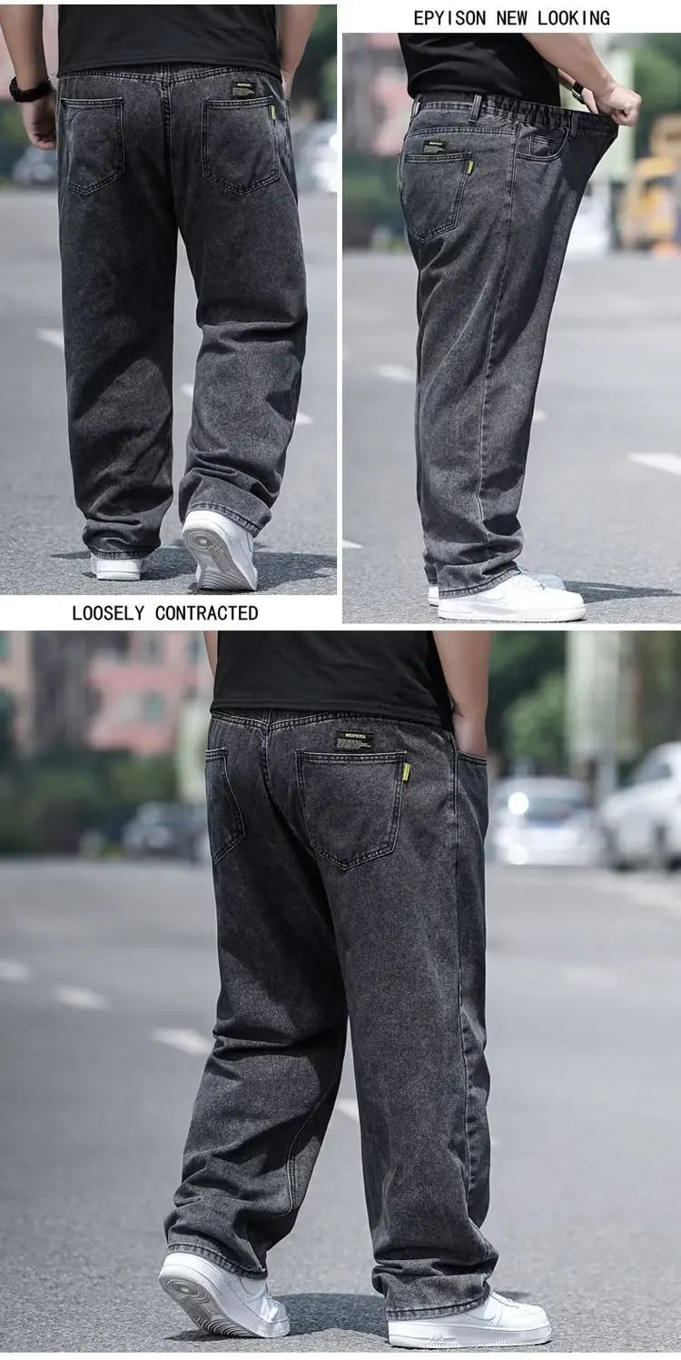 Übergroße Jeans für Männer Herrenjeans Hosen Denimhosen Herrenjeans Große Größe Baggy Y2k Herren Cargohosen Schwarz Neue weite Beinhosen