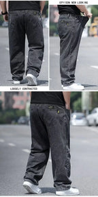 Übergroße Jeans für Männer Herrenjeans Hosen Denimhosen Herrenjeans Große Größe Baggy Y2k Herren Cargohosen Schwarz Neue weite Beinhosen
