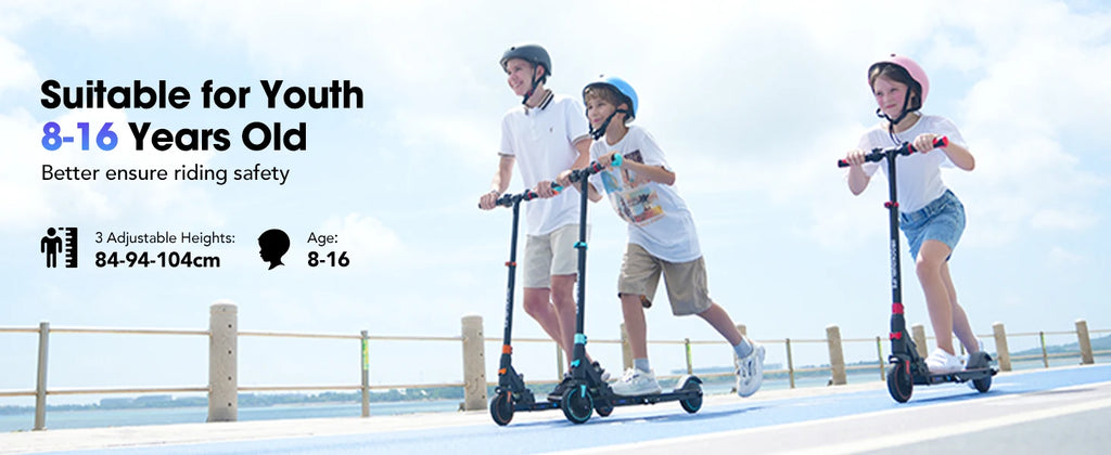 RCB R15 Elektroroller für Kinder 8-16 Jahre, 8 kg, faltbar, doppeltes Bremssystem, maximale Reichweite 16 km