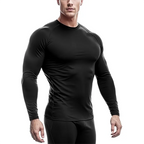 Einfache Frühling Herren Training Sport T-Shirts Schnelltrocknend Eng Anliegend Langarm Kompressionsshirt Sportbekleidung Fitness-Shirts