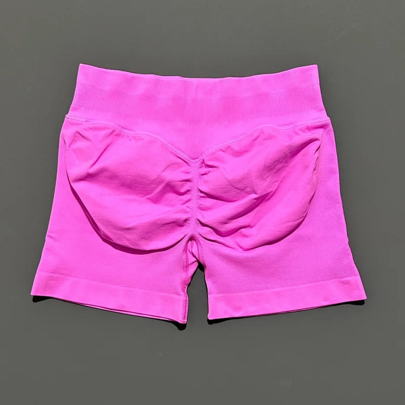 HISTELLO Impacts Shorts 4.5" Women Fitness Sports Biker Shorts Low Waist Gym Short Workout Scrunch Butt Yoga Seamless Leggings