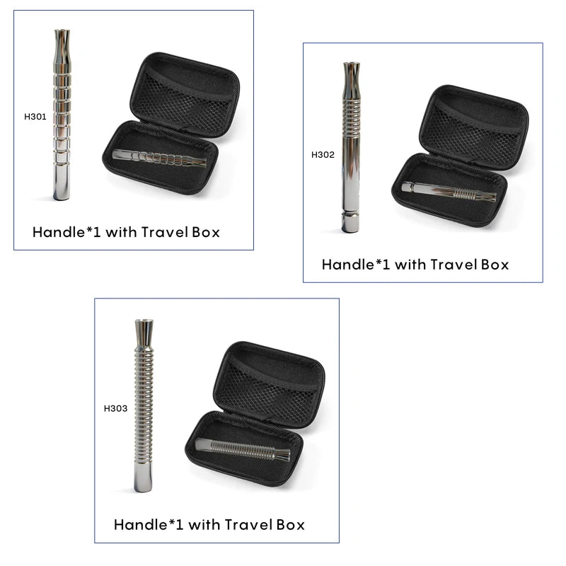 Shavcooo Glide Pro 4D Edelstahl Sicherheitsrasierer Umweltfreundlicher Dual-Halb-Rasierer für Herren und Damen Geschenkset mit Reiseetui