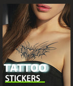 1 Stück charmante Tattoo-Aufkleber, wasserdicht, haltbar, ein bis zwei Wochen, für Mädchen, Bauch, Brust, Rücken, Taille, nicht reflektierend, Dornen-Cyan