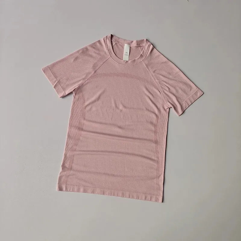 Women Yoga Top Seamless Sport T Shirts Fitness Clothes Short Sleeve Yoga Shirt Gym Top Running Active Wear Sport Top