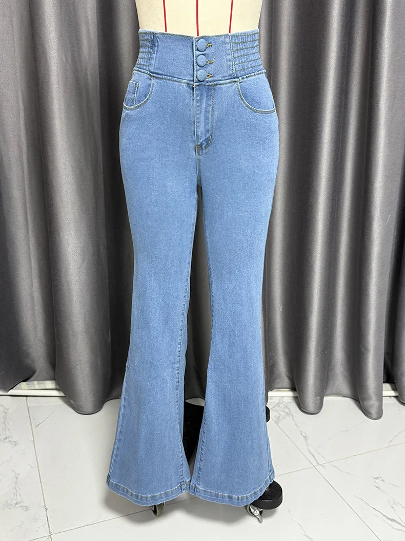 Elastischer Bund Sexy Bodycon Jeans Damen Streetwear Hohe Taille Elastischer Slim Fit Leichter Hüftlift Mode Jeanshose