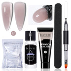 LILYCUTE 15ml Verlängerungsgel-Nagellack-Set Quick Nail Prolong mit Verlängerungsform-Nagelspitzen Acryl-Lösung Maniküre-Werkzeug-Kit