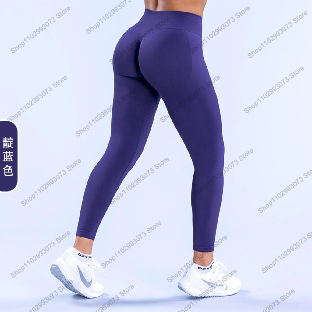Damen High Waist Nahtlose Yoga Leggings Bauchkontrolle Po-Lifting Workout Hose Weiche Athletic Leggings für Fitnessstudio Fitness Laufen