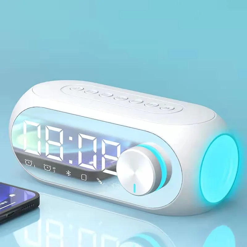 Radiowecker FM Bluetooth Lautsprecher Tragbarer Subwoofer Caixa De Som Sound Box Musik Drahtlose Mini Tieftöner Bocina Lampensäule
