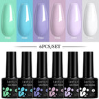 LILYCUTE 7ML 6PCS Neon Gel Nagellack Set fluoreszierend Farbwechsel Semi Permanent Soak Off Maniküre-Kit Nail Art Gel