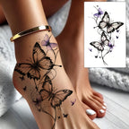 1 Stück modischer cooler temporärer Tattoo-Aufkleber, buntes Paar Fake-Tattoo, Einweg-Schmetterlingsdesign