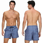 DATIFER Herren Sport-Badeshorts im neuen Stil Polyester-Druck Fitness-Badehose Surfen Badehose Badebekleidung