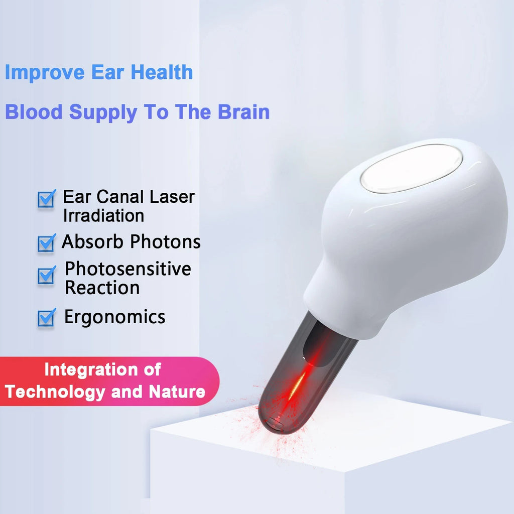 1 Stück schmerzfreies 650nm Rotlicht-Otologie-Lasertherapiegerät – Ohrenpflegeinstrument bei Tinnitus, Mittelohrentzündung & Taubheit