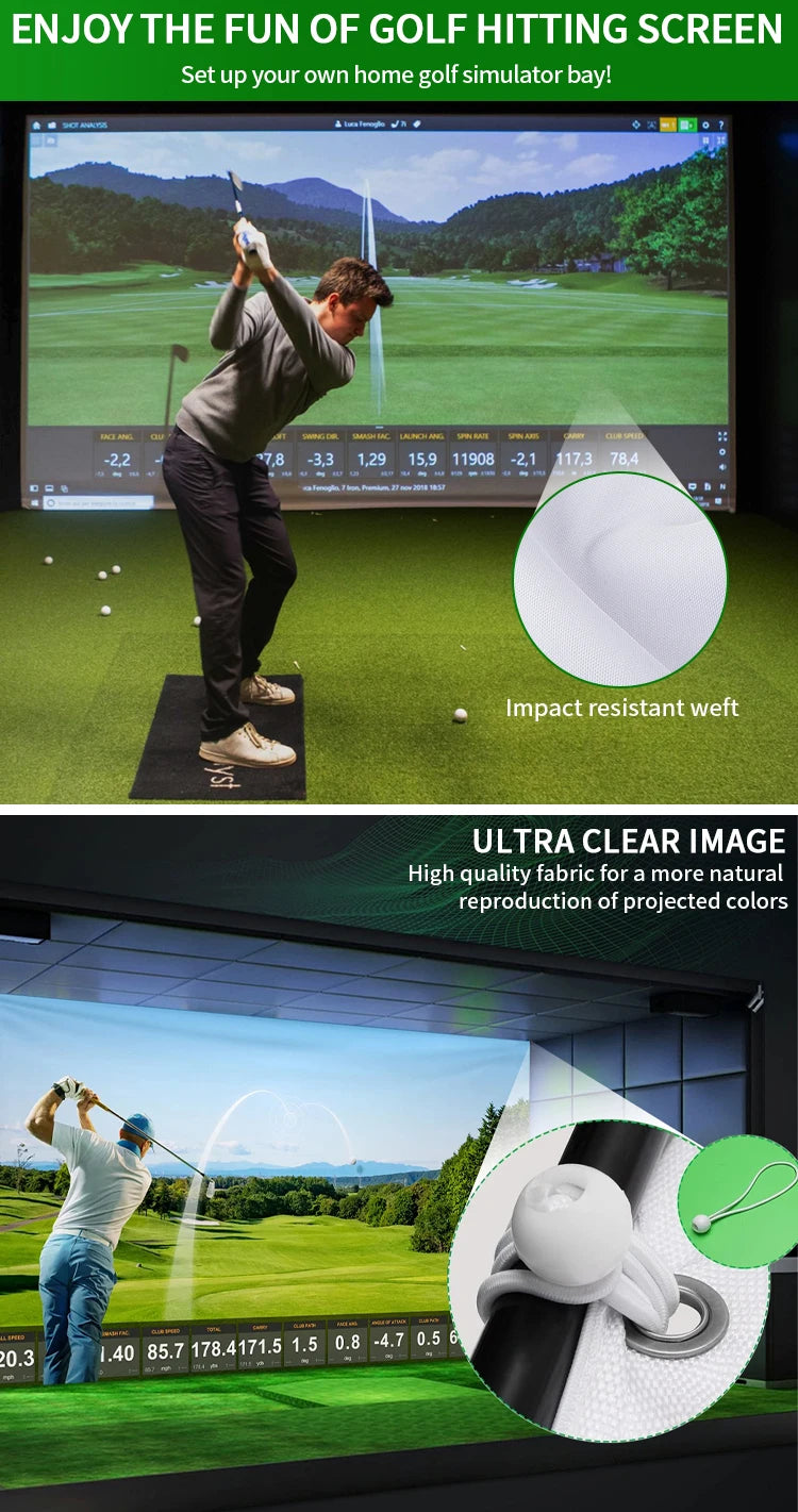 Caiton Golf Impact Screen – Geräuschlos, HD, Reißfest, Schwungtraining für Innen- und Außenbereich, Einfacher Aufbau, Schlagschutz, Verschiedene Größen