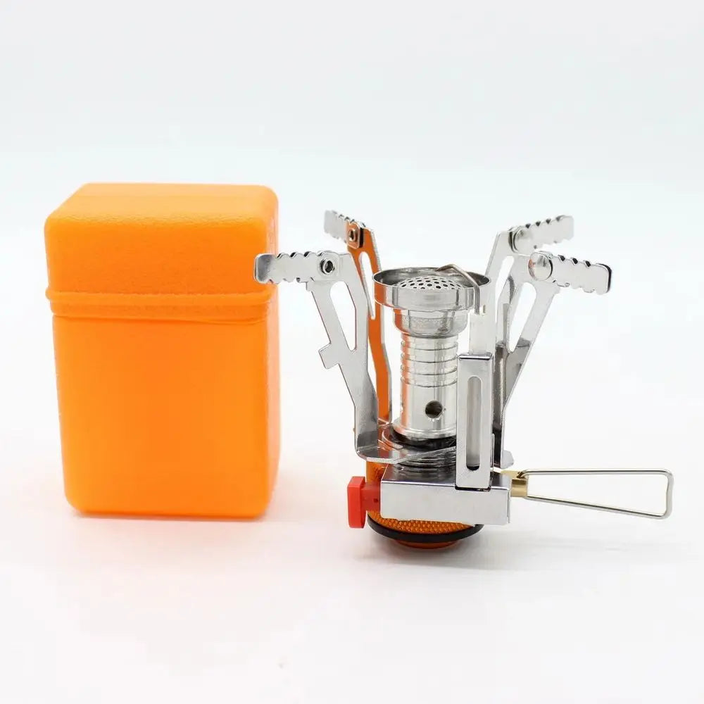 Faltbarer Outdoor-Kocher, ultraleichter Mini-Gaskocher aus Legierung für Camping, Wandern, Gasofen, tragbarer Outdoor-Kocher für Picknick