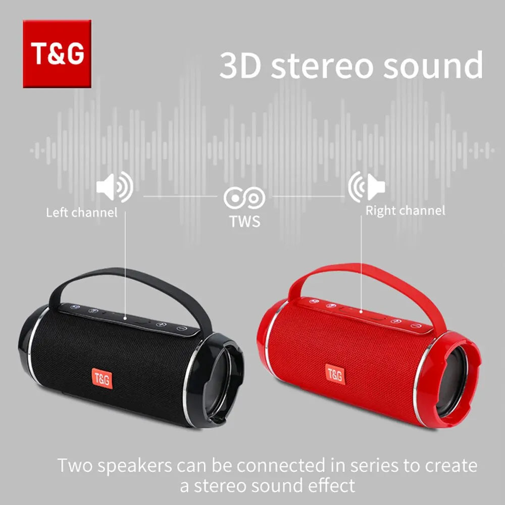Bluetooth-Lautsprecher TG116c TWS Drahtlos Leistungsstarker Tragbarer Outdoor-Lautsprecher Wasserdichter Subwoofer 3D-Stereo-Sound Freisprechfunktion