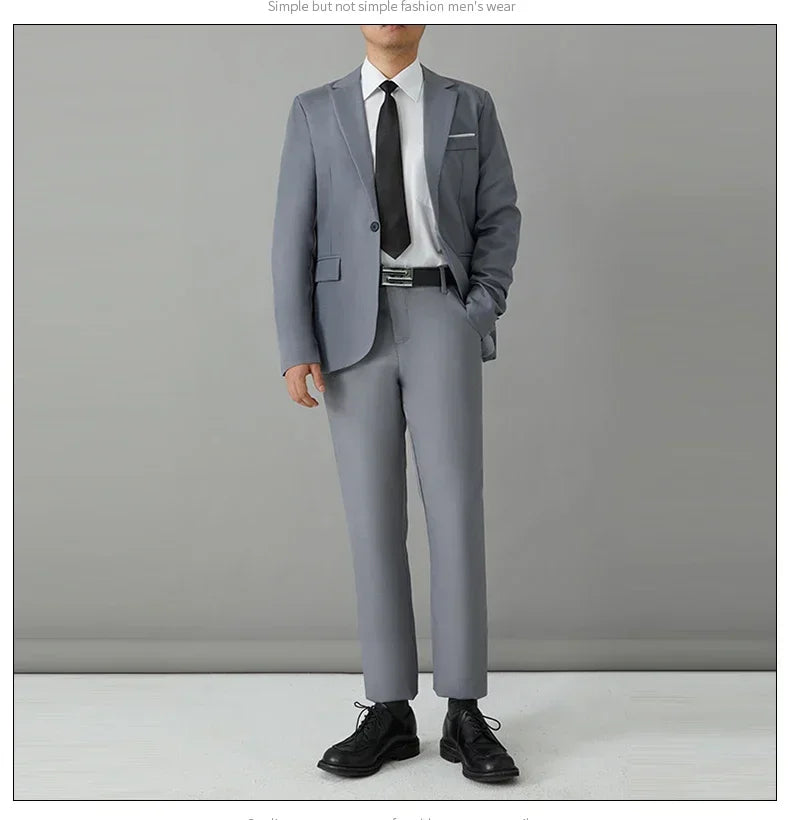 S-8XL Anzug Herrenmode Casual Outdoor (Blazer + Hose) Gentleman Business Hochzeit Slim-fit Formeller Britischer Stil Hochzeitsanzug