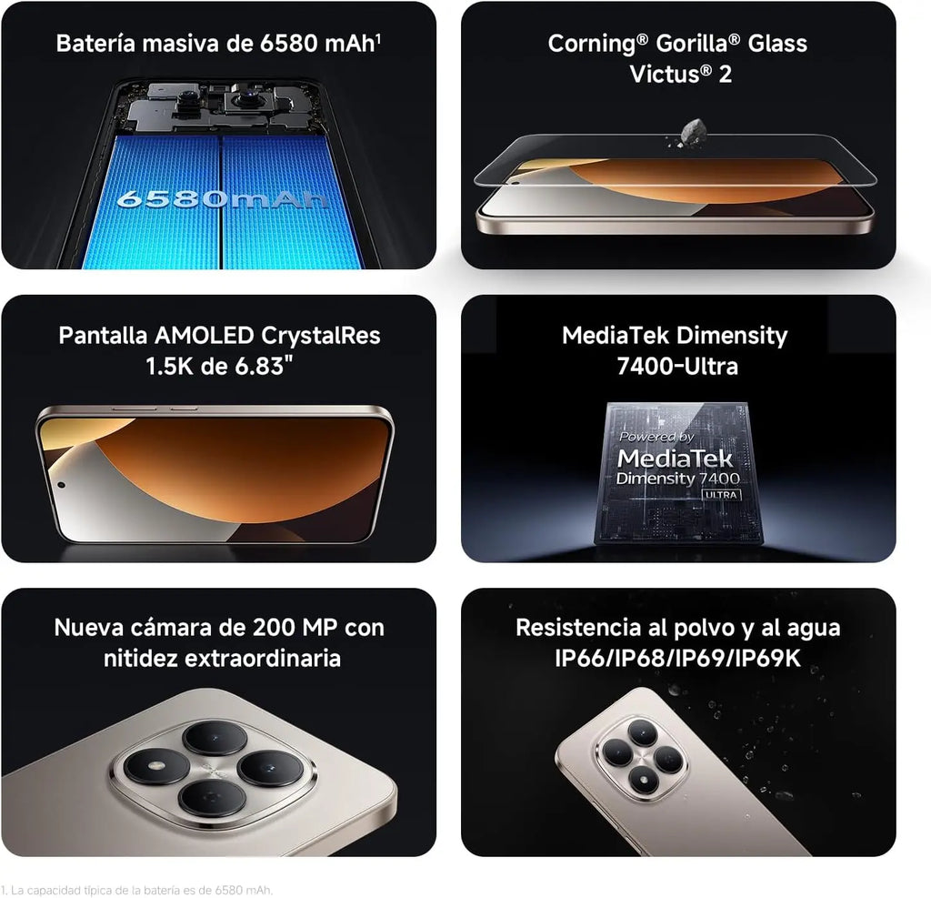 Xiaomi Redmi Note 15 Pro 5G 8GB 256GB 12GB 512GB 6,83" 1.5K AMOLED Display MTK Dimensity 7400-Ultra 200MP Kamera 6580mAh Akku