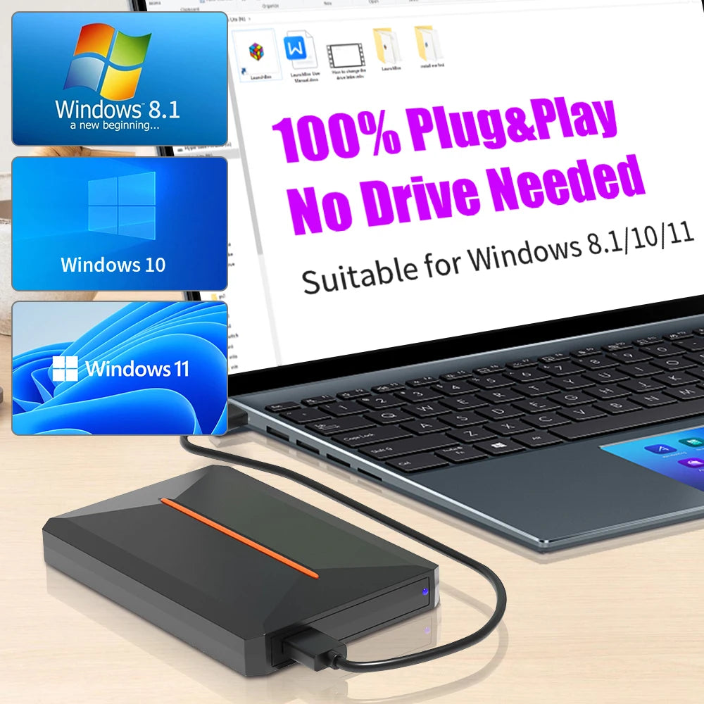 3760+ 3D/AAA-Spiele für PS4/PS3/PS2/Switch/WII/WIIU/N64/DC etc. Tragbare 500GB Launchbox Externe Gaming-Festplatte für Windows PC