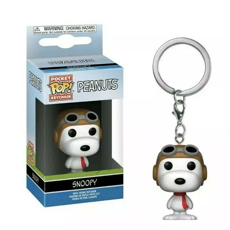 Neu eingetroffen FUNKO POP Pocket Schlüsselanhänger Peanuts Snoopy mit Hut neuer Snoopy Schlüsselanhänger mit Box Actionfigur Spielzeug für Ornamente
