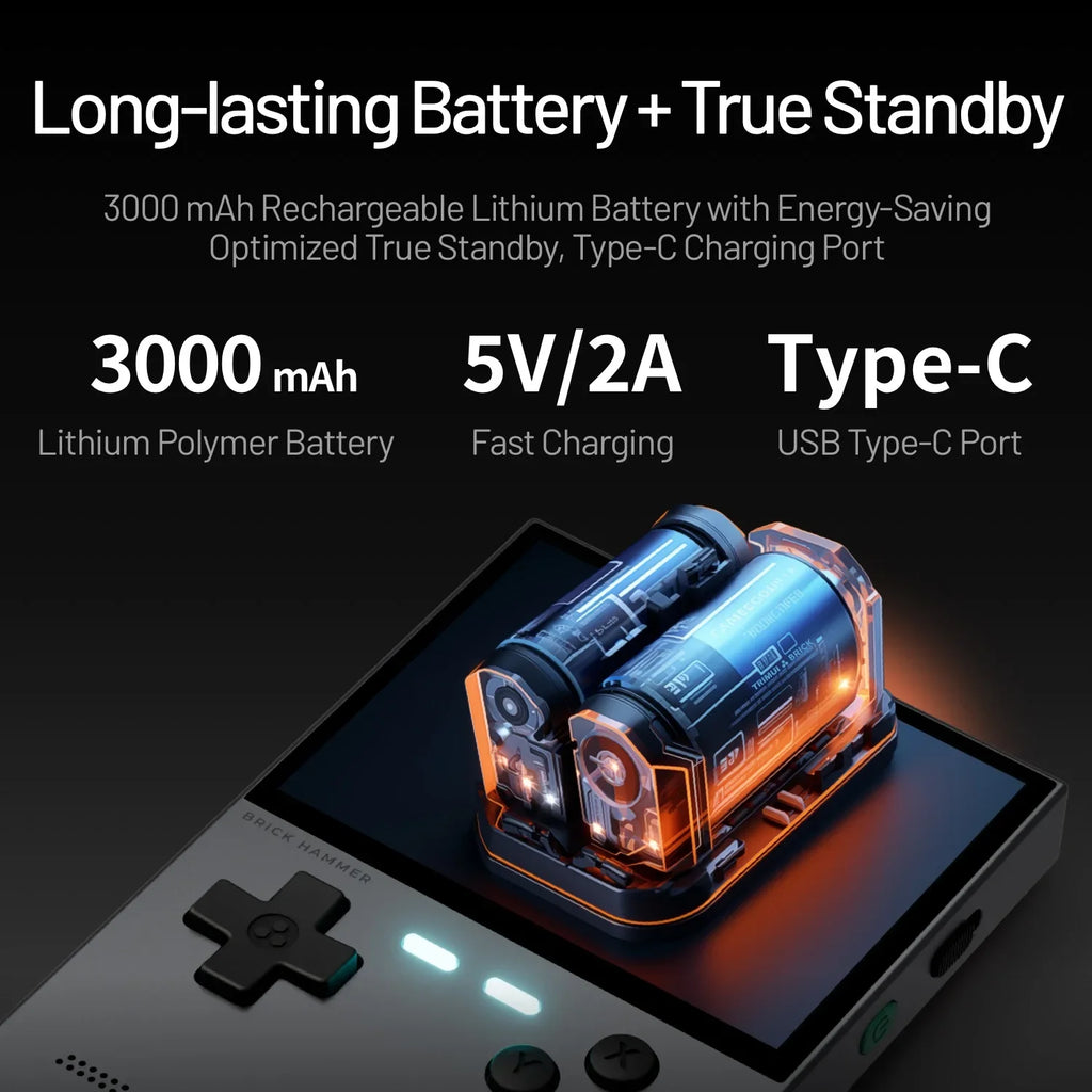 NEUE TRIMUI BRICK Hammer Handheld-Spielkonsole 3,2'' IPS-Bildschirm Linux-System Metallgehäuse Tasten-LED-Beleuchtung Kostenlose Tastenkappen-Geschenke