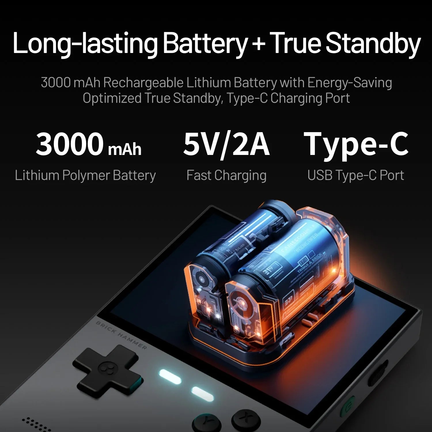 NEUE TRIMUI BRICK Hammer Handheld-Spielkonsole 3,2'' IPS-Bildschirm Linux-System Metallgehäuse Tasten-LED-Beleuchtung Kostenlose Tastenkappen-Geschenke