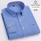 100 % Baumwolle Oxford Herrenhemden Langarm Kariert Weich Regular Fit Festliches Hemd Tasche Sozial Bluse Herrenkleidung S-7XL