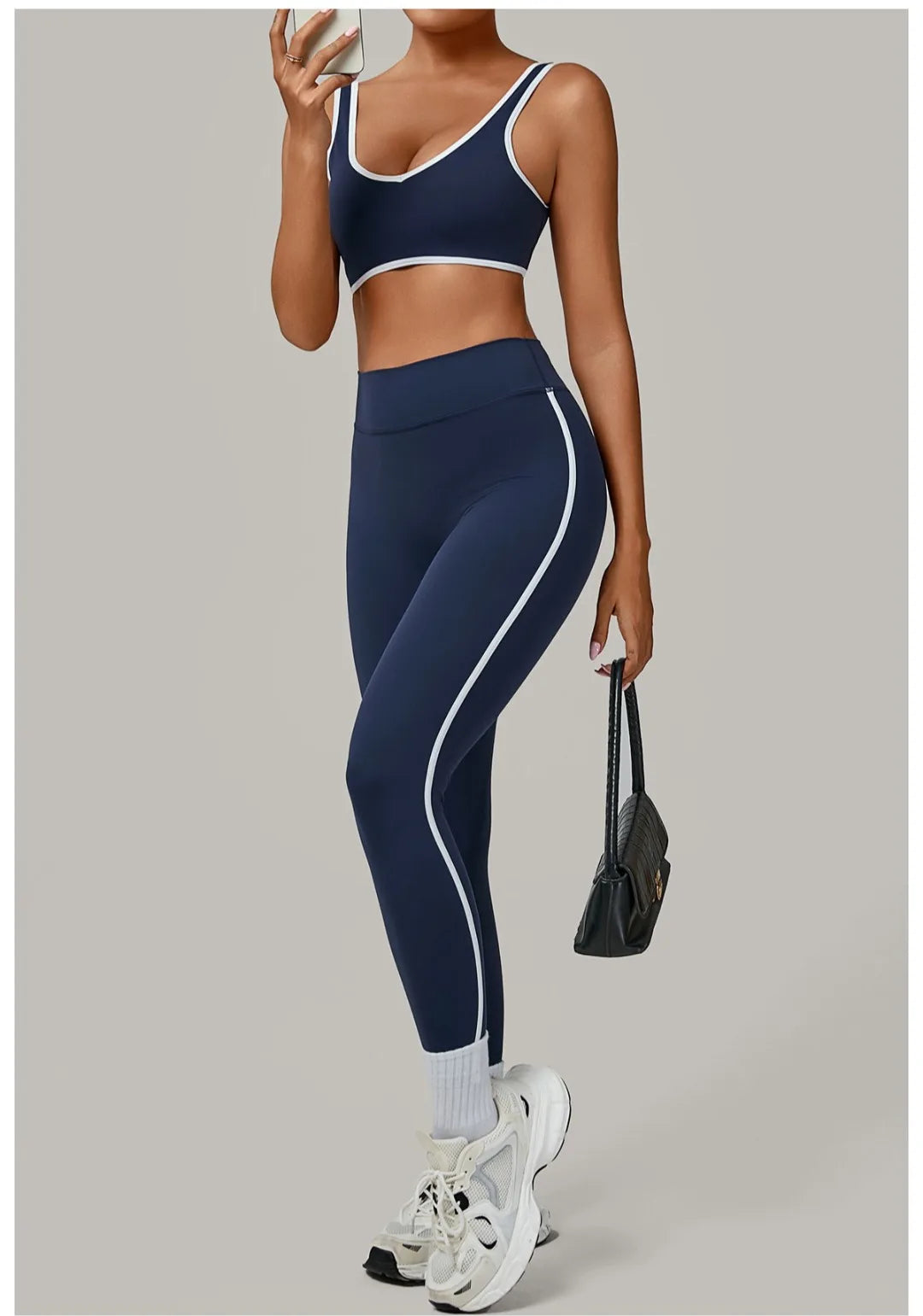 2PCS Damen Yoga-Set Hohe Taille Peach Hip Herausnehmbare Polsterung Sport-BH Hose Fitnessanzug Laufen Workout Gym Leggings Yoga-Set